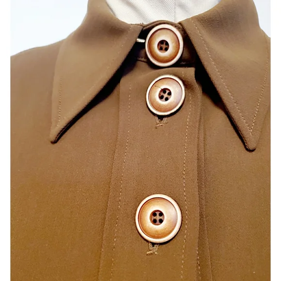 Vintage Moschino Couture Collar Dress with Bold Buttons Sz6
